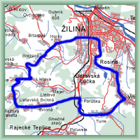 Fahrradstrecken - Umgebung von Žilina