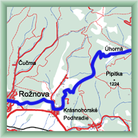 Fahrradstrecken - Aus Rožňava nach Jasov  - Magistrale Rudohorská