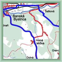 Fahrradstrecken - Banská  Bystrica - Čerín - Banská Bystrica