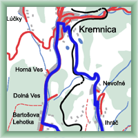 Fahrradstrecken - Kremnica - Jastrabá - Kremnica