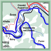 Fahrradstrecken - Oravský Podzámok - Medzibrodie nad Oravou - Oravský Podzámok