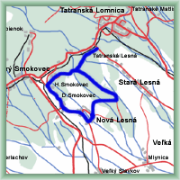 Fahrradstrecken - Umkreis um Nová lesná