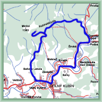 Fahrradstrecken - Umkreis rund um Kubín