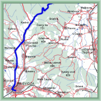 Fahrradstrecken - Über Bergsattel Vrické sedlo